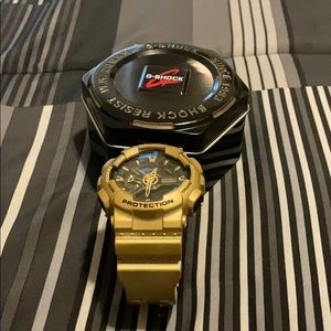Gold g shock watch